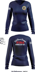 Chilao fire camp 45383717 Women's Long Sleeve V-neck Shirt - 4