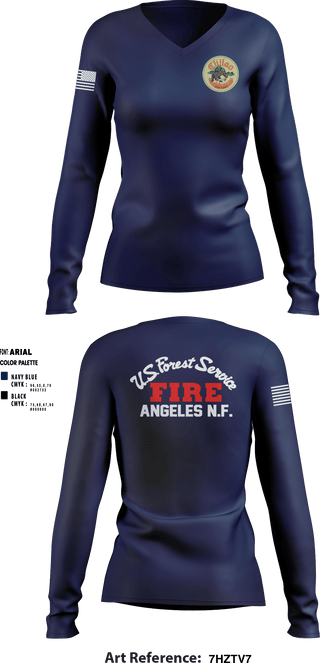 Women's Long Sleeve Vneck Shirt, Chilao fire camp, Fire Department, Teamtime, Team time, sublimation, custom sports apparel, team uniforms, spirit wear, spiritwear, sports uniforms, custom shirts, team store, custom team store, fundraiser sports, apparel fundraiser