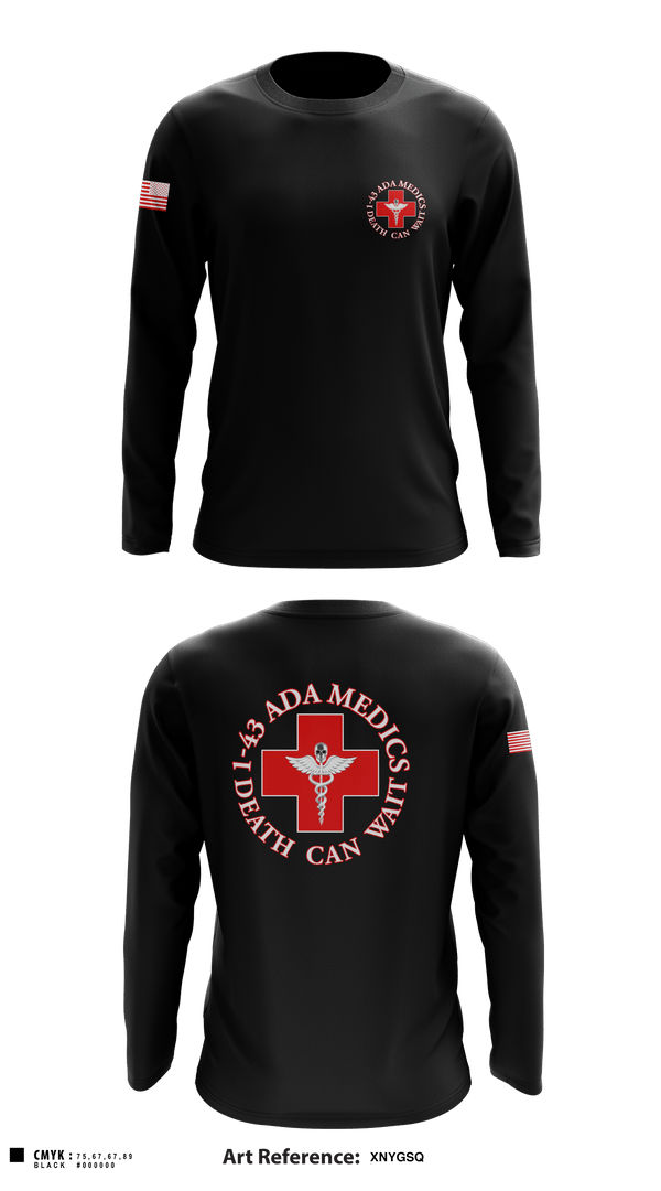 Long Sleeve Performance Shirt, Medics, 1-43 ADA, Army, Teamtime, Team time, sublimation, custom sports apparel, team uniforms, spirit wear, spiritwear, sports uniforms, custom shirts, team store, custom team store, fundraiser sports, apparel fundraiser