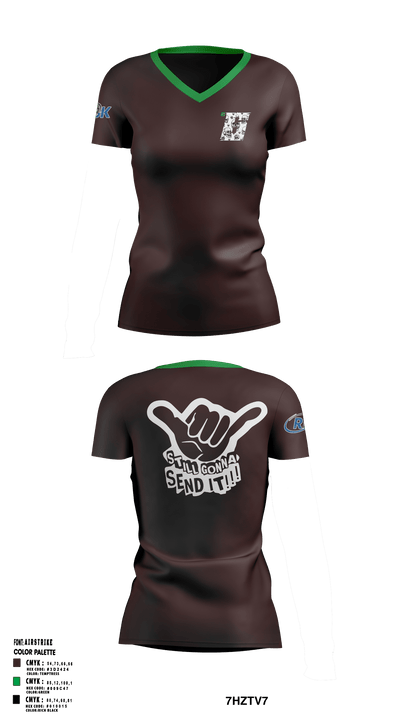 Brewer Motorsports 26399635 Women's Short Sleeve V-neck Shirt - 34