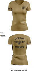 Oceana Marines 61589577 Women's Short Sleeve V-neck Shirt - 3