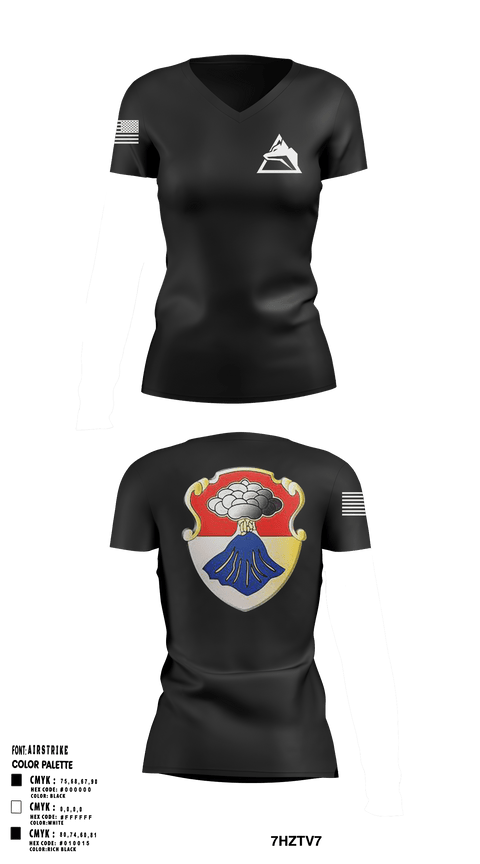 Women's Short Sleeve Vneck Shirt, B-CO 3-67, Army, Teamtime, Team time, sublimation, custom sports apparel, team uniforms, spirit wear, spiritwear, sports uniforms, custom shirts, team store, custom team store, fundraiser sports, apparel fundraiser