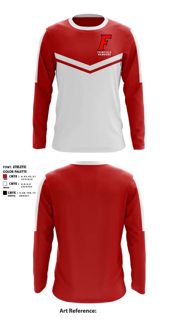 Long Sleeve Performance Shirt, Fairfield Warriors, Spirit Store, Teamtime, Team time, sublimation, custom sports apparel, team uniforms, spirit wear, spiritwear, sports uniforms, custom shirts, team store, custom team store, fundraiser sports, apparel fundraiser