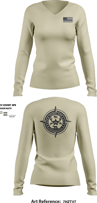 Women's Long Sleeve Vneck Shirt, Jaimie Cox Foundation, , Teamtime, Team time, sublimation, custom sports apparel, team uniforms, spirit wear, spiritwear, sports uniforms, custom shirts, team store, custom team store, fundraiser sports, apparel fundraiser