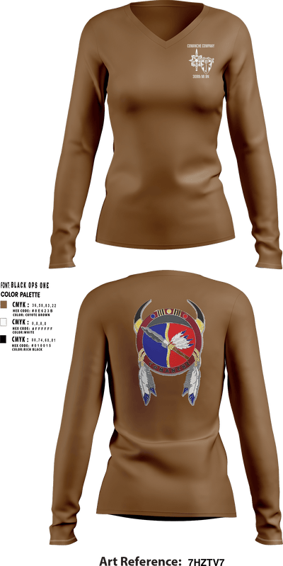 Comanche, 309th MI BN 43533231 Women's Long Sleeve V-neck Shirt - 3