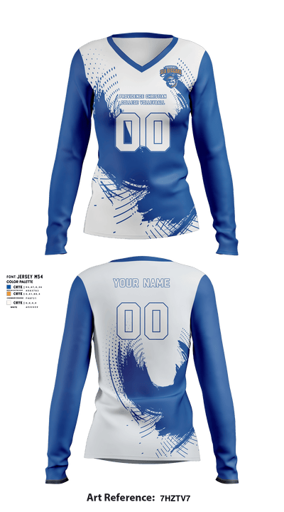 Providence Christian College Volleyball 93671095 Long Sleeve Performance Shirt - 2