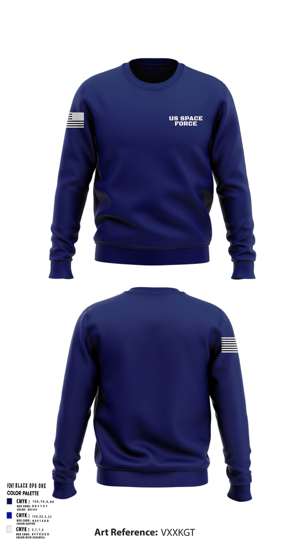 Crew Neck Sweatshirt, US Space force, Space Force, Teamtime, Team time, sublimation, custom sports apparel, team uniforms, spirit wear, spiritwear, sports uniforms, custom shirts, team store, custom team store, fundraiser sports, apparel fundraiser