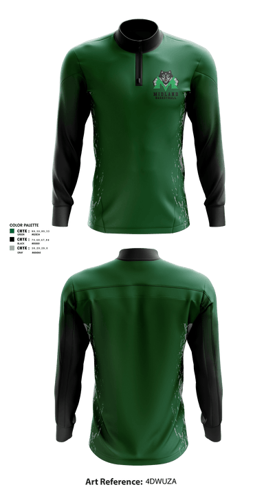 Midland Middle School Basketball 29014023 Quarter Zip Jacket - 1