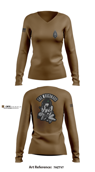 Women's Long Sleeve Vneck Shirt, , Army, Teamtime, Team time, sublimation, custom sports apparel, team uniforms, spirit wear, spiritwear, sports uniforms, custom shirts, team store, custom team store, fundraiser sports, apparel fundraiser