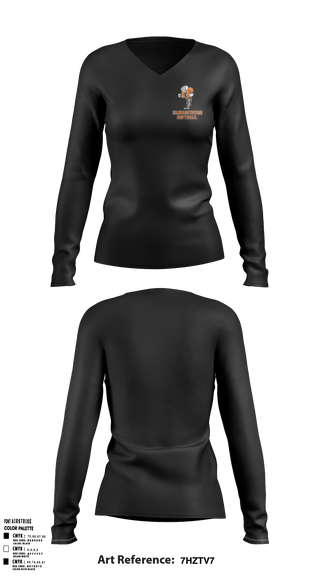 Women's Long Sleeve Vneck Shirt, Elizabethton High School Softball, Softball, Teamtime, Team time, sublimation, custom sports apparel, team uniforms, spirit wear, spiritwear, sports uniforms, custom shirts, team store, custom team store, fundraiser sports, apparel fundraiser