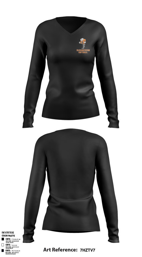 Women's Long Sleeve Vneck Shirt, Elizabethton High School Softball, Softball, Teamtime, Team time, sublimation, custom sports apparel, team uniforms, spirit wear, spiritwear, sports uniforms, custom shirts, team store, custom team store, fundraiser sports, apparel fundraiser