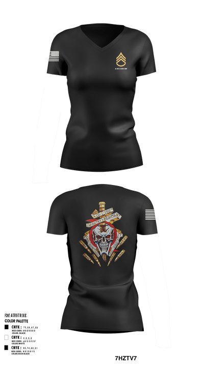 A Co 1/155 INF 63246466 Women's Short Sleeve V-neck Shirt - 1