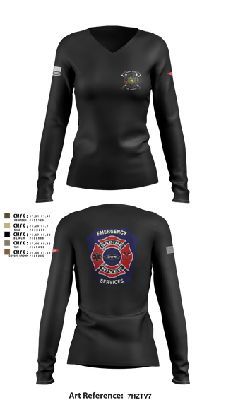 Women's Long Sleeve Vneck Shirt, , Fire Department, Teamtime, Team time, sublimation, custom sports apparel, team uniforms, spirit wear, spiritwear, sports uniforms, custom shirts, team store, custom team store, fundraiser sports, apparel fundraiser