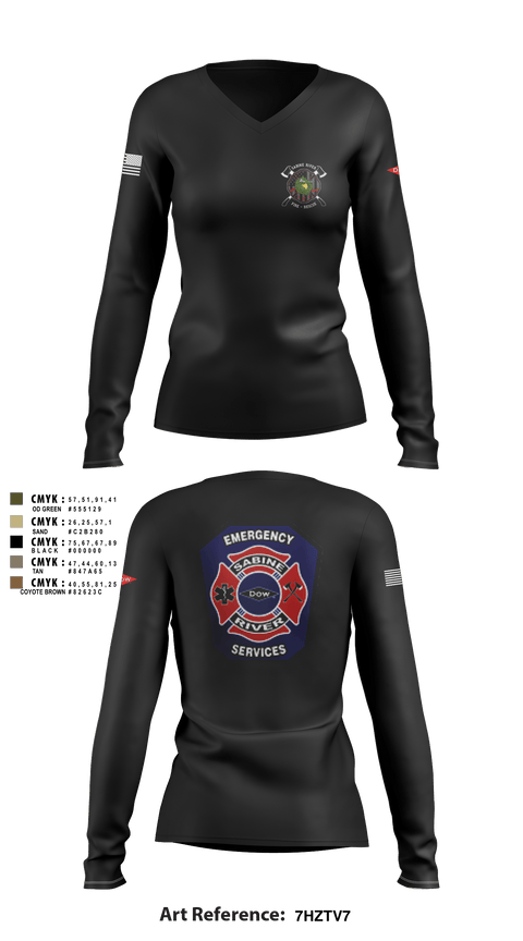Women's Long Sleeve Vneck Shirt, , Fire Department, Teamtime, Team time, sublimation, custom sports apparel, team uniforms, spirit wear, spiritwear, sports uniforms, custom shirts, team store, custom team store, fundraiser sports, apparel fundraiser