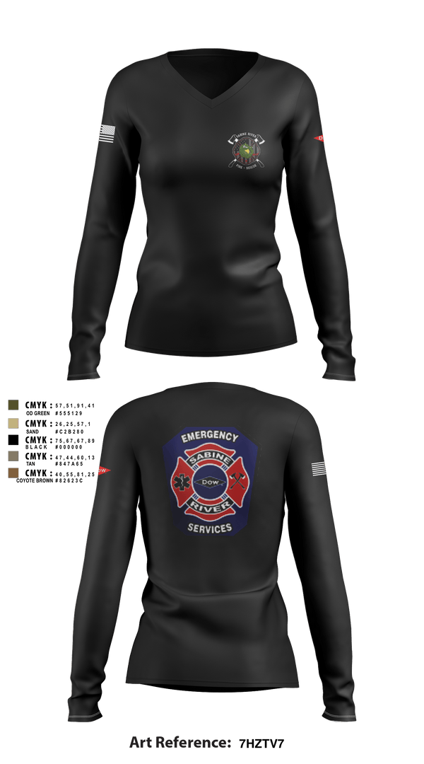 Women's Long Sleeve Vneck Shirt, , Fire Department, Teamtime, Team time, sublimation, custom sports apparel, team uniforms, spirit wear, spiritwear, sports uniforms, custom shirts, team store, custom team store, fundraiser sports, apparel fundraiser