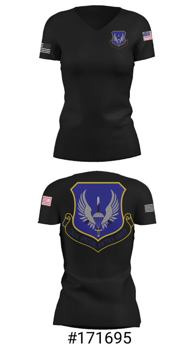 724th Special Tactics Group 79677421 Women's Short Sleeve V-neck Shirt - 19