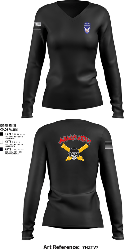 Avalanche Battery, 2-8FA 55324902 Women's Long Sleeve V-neck Shirt - 1