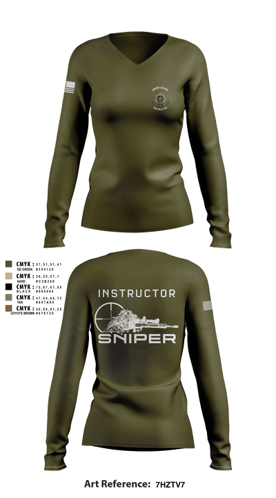 Sniper 2 79628389 Women's Long Sleeve V-neck Shirt - 4