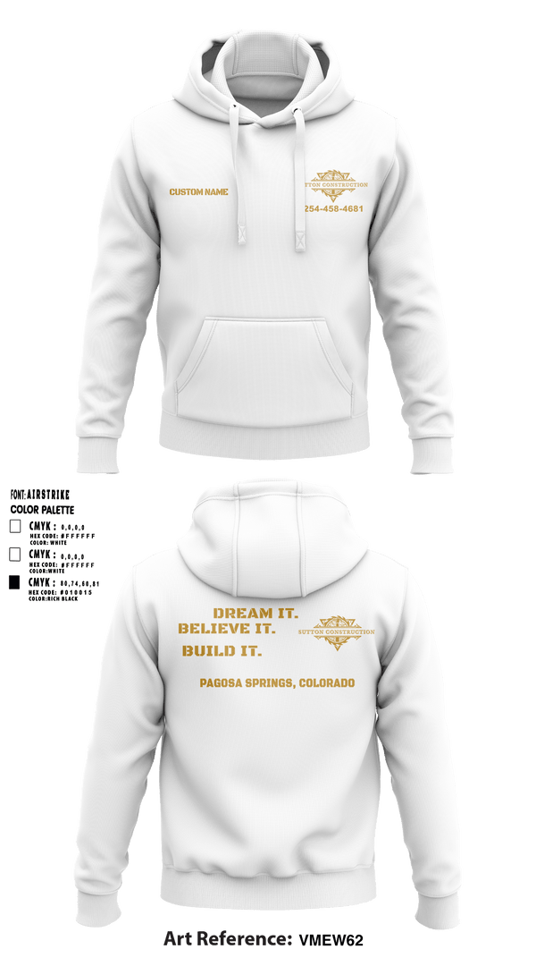Hoodie, Sutton Construction, , Teamtime, Team time, sublimation, custom sports apparel, team uniforms, spirit wear, spiritwear, sports uniforms, custom shirts, team store, custom team store, fundraiser sports, apparel fundraiser