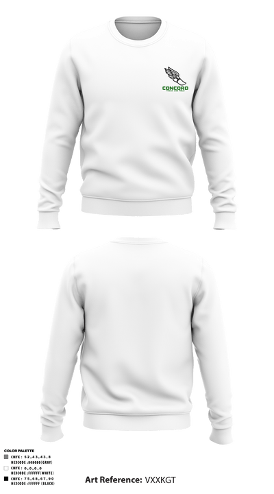 Concord High School Track 53059740 Crew Neck Sweatshirt - 8