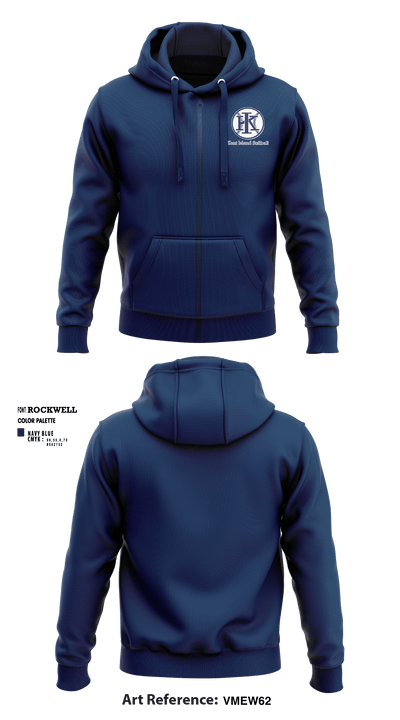 Kent Island Youth Softball 28747832 Zip Hoodie - 3
