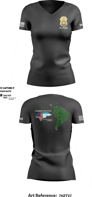Women's Short Sleeve Vneck Shirt, Honduras CID Office, Army, Teamtime, Team time, sublimation, custom sports apparel, team uniforms, spirit wear, spiritwear, sports uniforms, custom shirts, team store, custom team store, fundraiser sports, apparel fundraiser