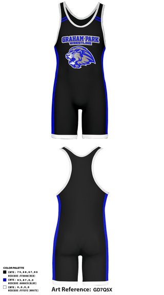 Wrestling Singlet, Graham Park Middle School Wrestling, Wrestling, Teamtime, Team time, sublimation, custom sports apparel, team uniforms, spirit wear, spiritwear, sports uniforms, custom shirts, team store, custom team store, fundraiser sports, apparel fundraiser