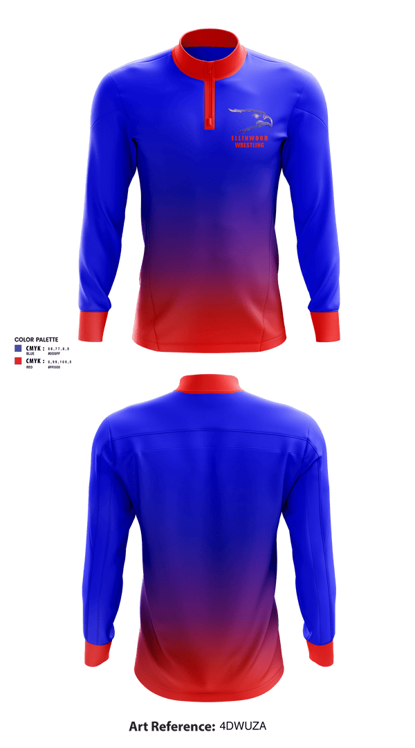 Quarter Zip Jacket, Ellinwood Middle School Wrestling, Wrestling, Teamtime, Team time, sublimation, custom sports apparel, team uniforms, spirit wear, spiritwear, sports uniforms, custom shirts, team store, custom team store, fundraiser sports, apparel fundraiser