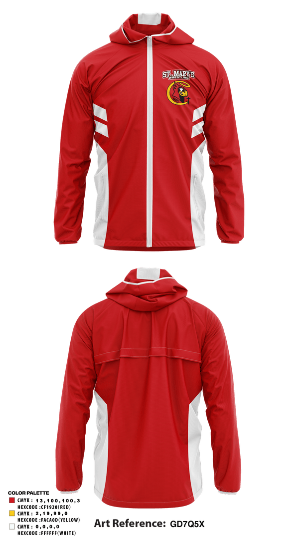 Windbreaker, Saint Mary's High School Wrestling, Wrestling, Teamtime, Team time, sublimation, custom sports apparel, team uniforms, spirit wear, spiritwear, sports uniforms, custom shirts, team store, custom team store, fundraiser sports, apparel fundraiser