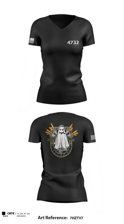 4732 18067014 Women's Short Sleeve V-neck Shirt - 1
