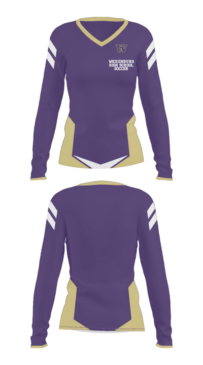 Wickenburg High School Soccer 71346455 Women's Long Sleeve V-neck Shirt - 18