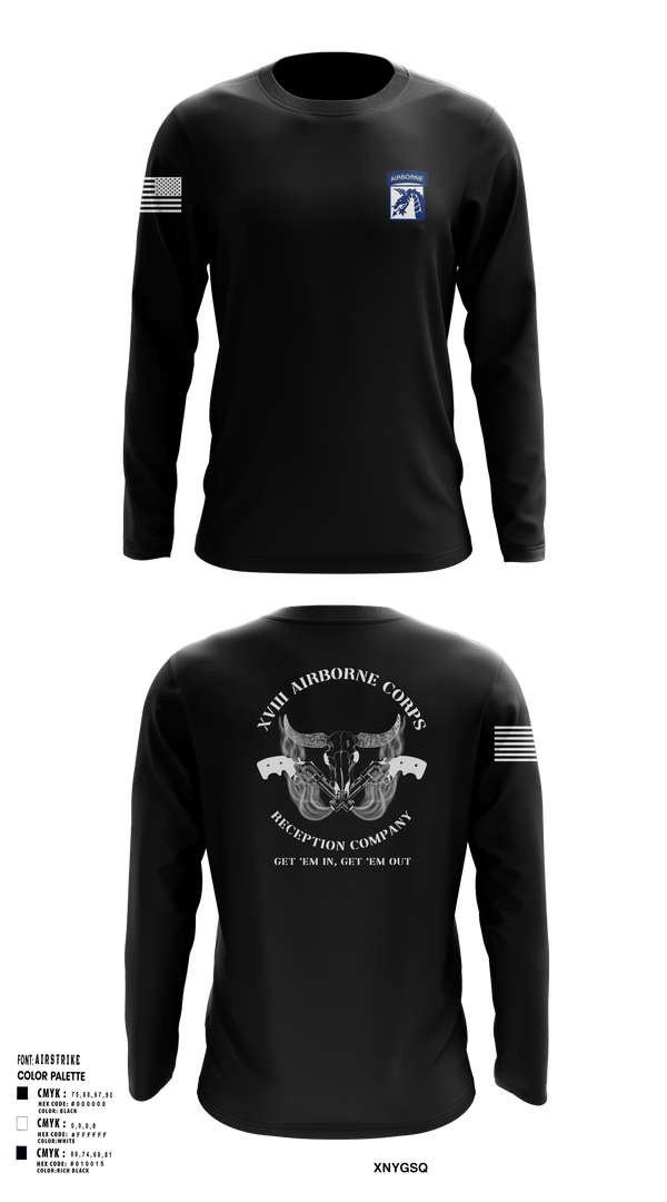 Long Sleeve Performance Shirt, XVIII AIRBORNE CORPS RECEPTION COMPANY, Army, Teamtime, Team time, sublimation, custom sports apparel, team uniforms, spirit wear, spiritwear, sports uniforms, custom shirts, team store, custom team store, fundraiser sports, apparel fundraiser