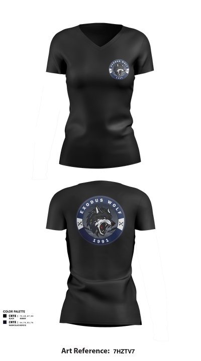 Exodus_wolf1991 44662947 Women's Short Sleeve V-neck Shirt - 1