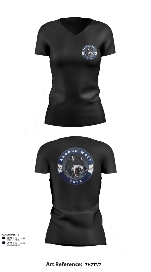 Women's Short Sleeve Vneck Shirt, Exodus_wolf1991, , Teamtime, Team time, sublimation, custom sports apparel, team uniforms, spirit wear, spiritwear, sports uniforms, custom shirts, team store, custom team store, fundraiser sports, apparel fundraiser