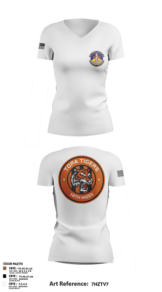 Women's Short Sleeve Vneck Shirt, 18 Medical Support Squadron, Air Force, Teamtime, Team time, sublimation, custom sports apparel, team uniforms, spirit wear, spiritwear, sports uniforms, custom shirts, team store, custom team store, fundraiser sports, apparel fundraiser
