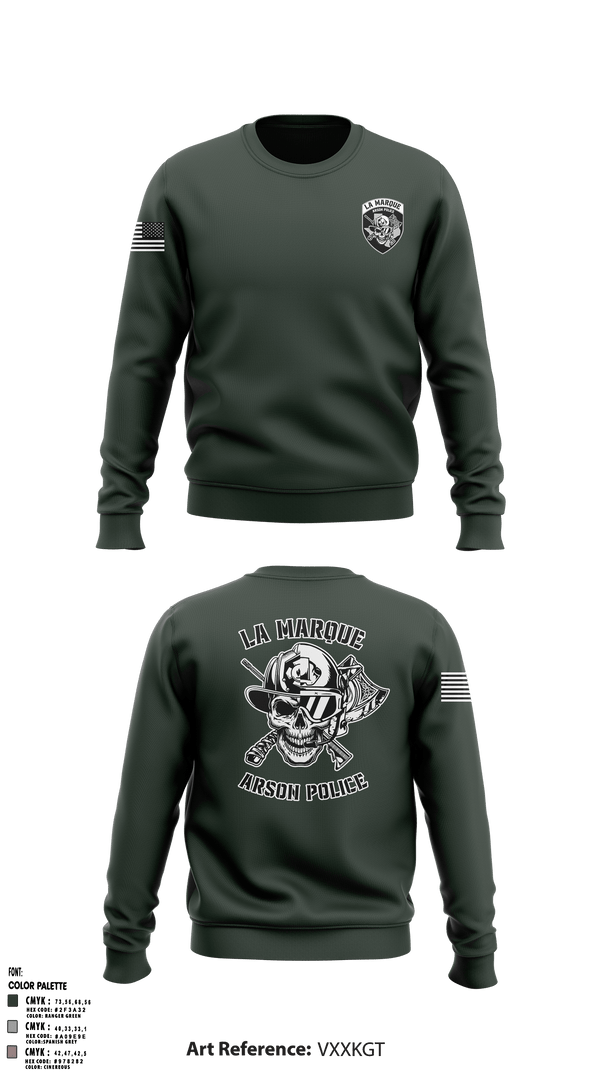 Crew Neck Sweatshirt, La Marque Arson Police, Police, Teamtime, Team time, sublimation, custom sports apparel, team uniforms, spirit wear, spiritwear, sports uniforms, custom shirts, team store, custom team store, fundraiser sports, apparel fundraiser