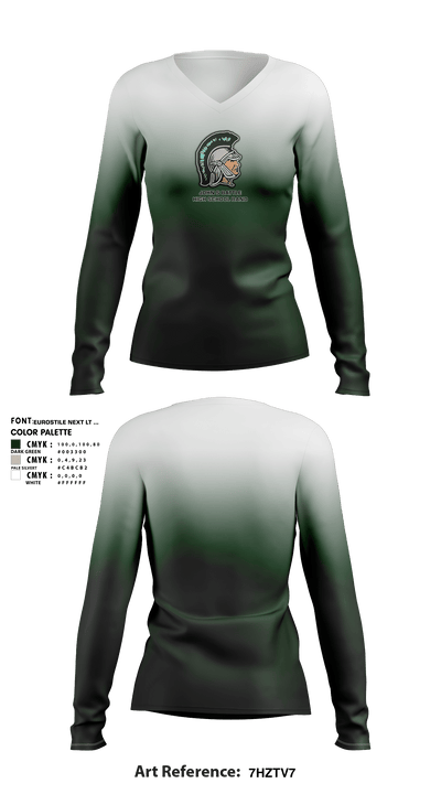 John S Battle High School Band 1203699 Women's Long Sleeve V-neck Shirt - 1