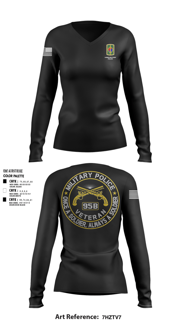 Women's Long Sleeve Vneck Shirt, 142ND MILITARY POLICE, Army, Teamtime, Team time, sublimation, custom sports apparel, team uniforms, spirit wear, spiritwear, sports uniforms, custom shirts, team store, custom team store, fundraiser sports, apparel fundraiser