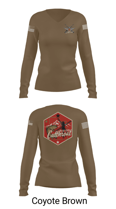 A Co. 2-211th GSAB 21328090 Women's Long Sleeve V-neck Shirt - 38