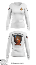 Shrimp Shack Shooters 38335157 Women's Long Sleeve V-neck Shirt - 3