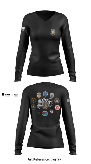 Women's Long Sleeve Vneck Shirt, Carnage Co 2-108IN, National Guard, Teamtime, Team time, sublimation, custom sports apparel, team uniforms, spirit wear, spiritwear, sports uniforms, custom shirts, team store, custom team store, fundraiser sports, apparel fundraiser