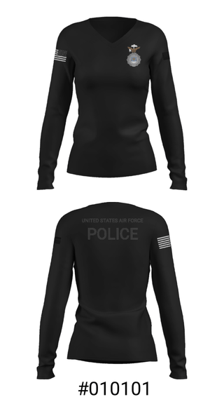 Women's Long Sleeve Vneck Shirt, , Air Force, Teamtime, Team time, sublimation, custom sports apparel, team uniforms, spirit wear, spiritwear, sports uniforms, custom shirts, team store, custom team store, fundraiser sports, apparel fundraiser
