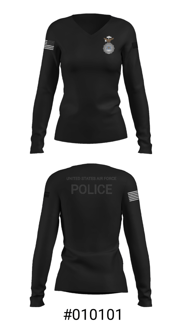 Women's Long Sleeve Vneck Shirt, , Air Force, Teamtime, Team time, sublimation, custom sports apparel, team uniforms, spirit wear, spiritwear, sports uniforms, custom shirts, team store, custom team store, fundraiser sports, apparel fundraiser