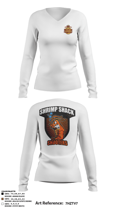 Shrimp Shack Shooters 38335157 Women's Long Sleeve V-neck Shirt - 6