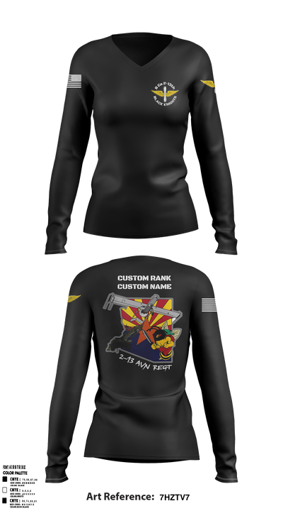 Bravo Company, 2-13th AVN REGT 30598142 Women's Long Sleeve V-neck Shirt - 54