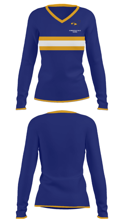 Hudsonville High School 86879701 Women's Long Sleeve V-neck Shirt - 31