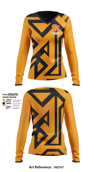 Women's Long Sleeve Vneck Shirt, Oakland Mills High School Basketball, Women's Basketball, Teamtime, Team time, sublimation, custom sports apparel, team uniforms, spirit wear, spiritwear, sports uniforms, custom shirts, team store, custom team store, fundraiser sports, apparel fundraiser