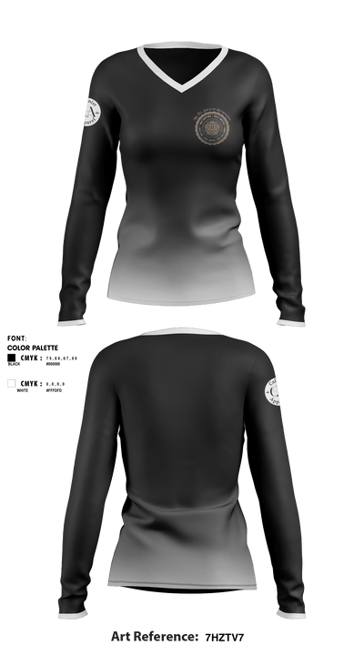 Calvinist ApparelCalvinist Apparel 45989420 Women's Long Sleeve V-neck Shirt - 1