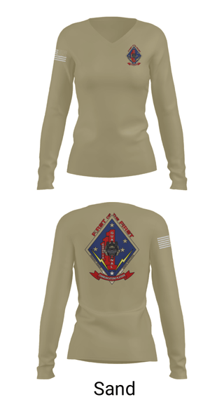 Women's Long Sleeve Vneck Shirt, , Marines, Teamtime, Team time, sublimation, custom sports apparel, team uniforms, spirit wear, spiritwear, sports uniforms, custom shirts, team store, custom team store, fundraiser sports, apparel fundraiser