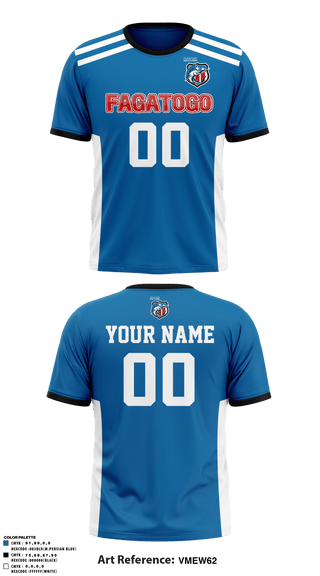 Short Sleeve Performance Shirt, Fagatogo Blues, Football, Teamtime, Team time, sublimation, custom sports apparel, team uniforms, spirit wear, spiritwear, sports uniforms, custom shirts, team store, custom team store, fundraiser sports, apparel fundraiser